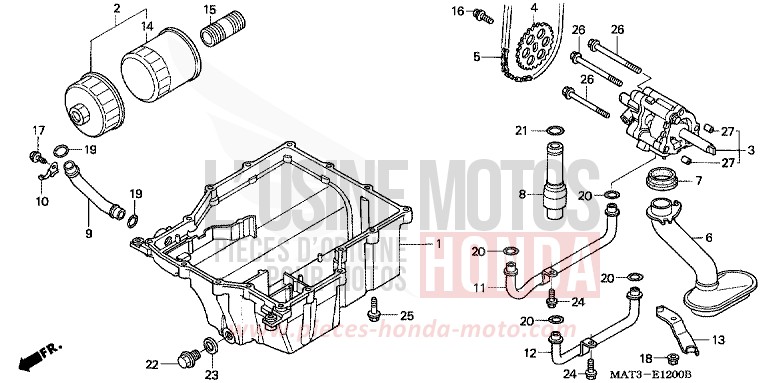 OELPUMPE/OELWANNE/ OELFILTER von Super Blackbird CANDY PHOENIX BLUE (PB284) von 1999